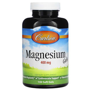 Carlson, Géis de Magnésio, 400 mg, 100 Cápsulas Softgel