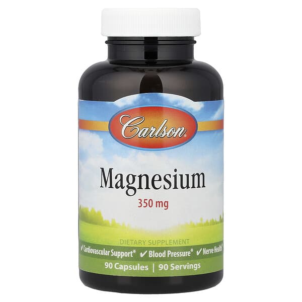 Carlson Magnesium, 350 mg, 90 Capsules