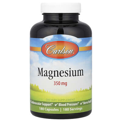 Carlson, Magnesium, 350 mg, 180 Capsules