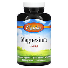 Carlson, Magnesio, 350 mg, 180 Cápsulas