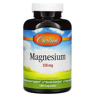 Carlson, Magnesium, 350 mg, 180 Capsules