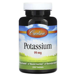 Carlson, Potasio, 99 mg, 250 tabletas