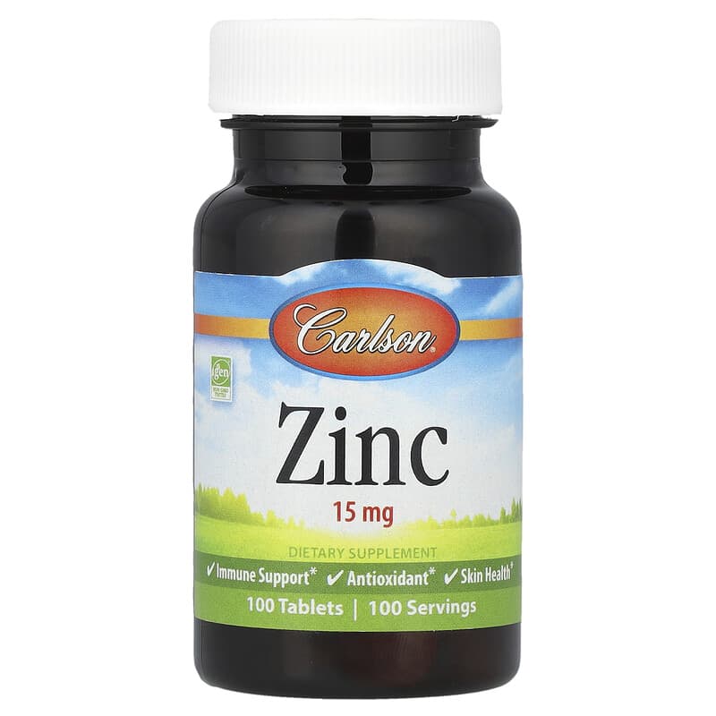 亜鉛、15mg、タブレット100粒