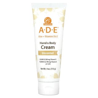 Carlson, A-D-E, Hand & Body Cream, Unscented, 4 oz (113 g)