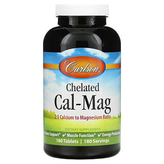 Carlson, Chelated Cal-Mag, 180 Tablets