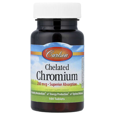 Carlson, Chelated Chromium, 100 Tablets