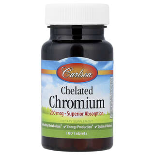 Carlson, Chelatowany chrom, 200 µg, 100 tabletek