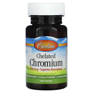 Carlson, Chelated Chromium, 200 mcg, 100 Tablets