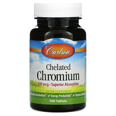 Carlson, Chelated Chromium, 200 mcg, 300 Tablets