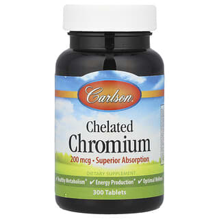 Carlson, Chelated Chromium, 200 mcg, 300 Tablets