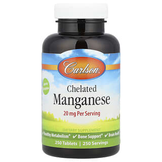 Carlson, Manganèse chélaté, 20 mg, 250 comprimés