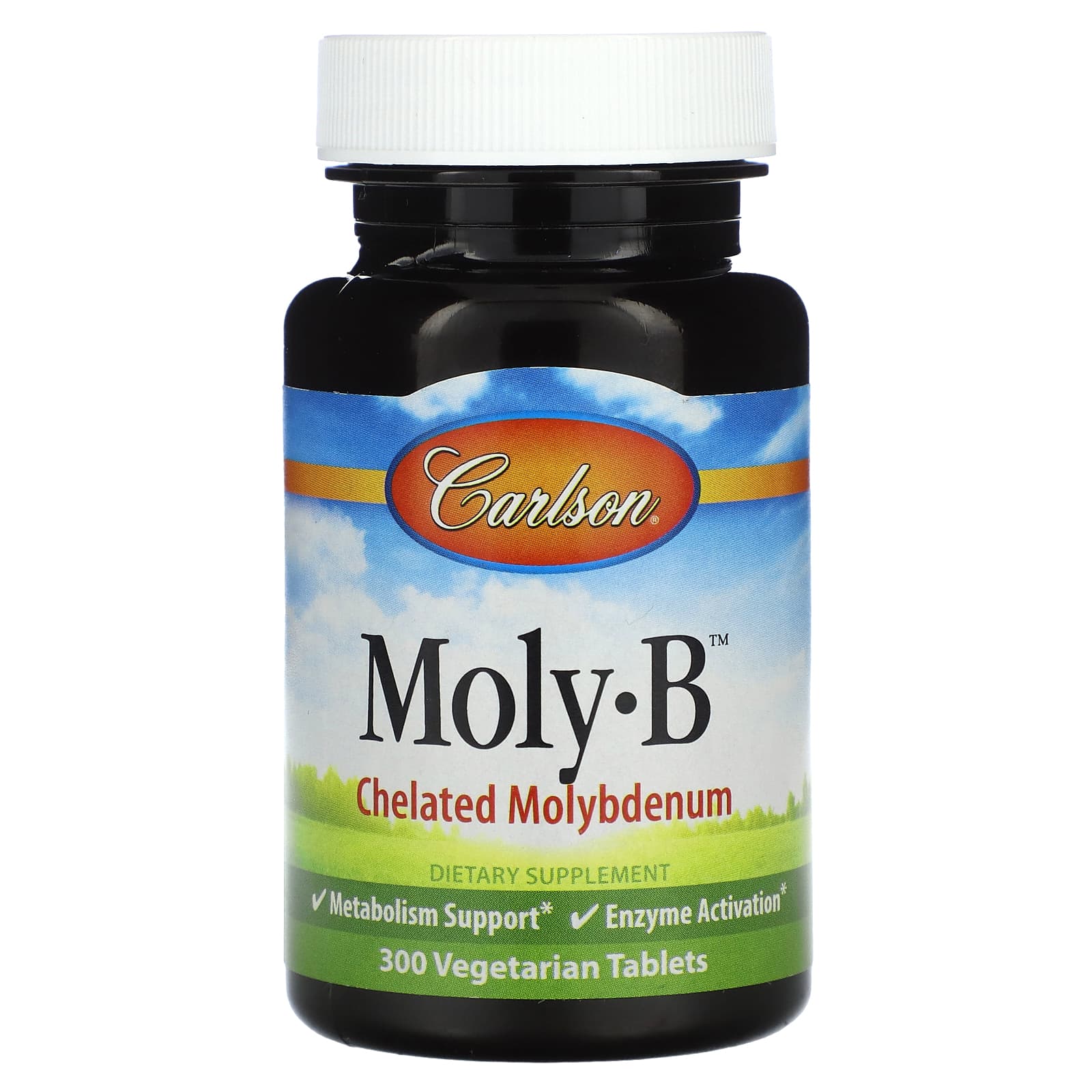 Carlson, Moly·B, Chelated Molybdenum, 300 Vegetarian Tablets