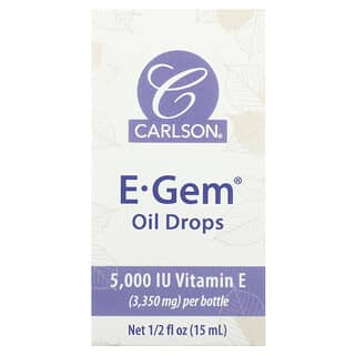 Carlson, E Gem, 내추럴 비타민 E 오일 드롭스, 1/2 액량 온스, 1/2 액량 온스