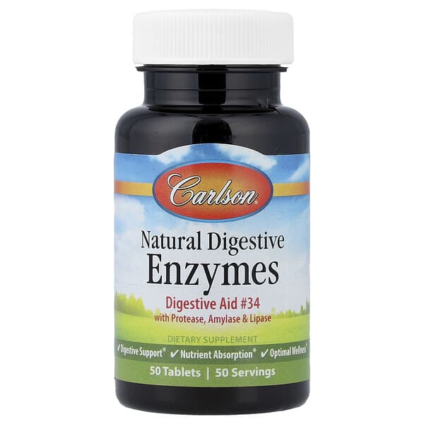 Carlson Natural Digestive Enzymes, 50 Tablets