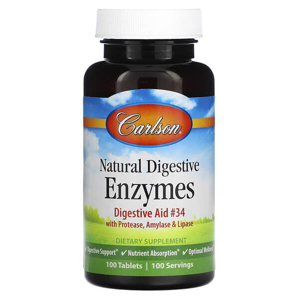 Carlson Natural Digestive Enzymes, 100 Tablets