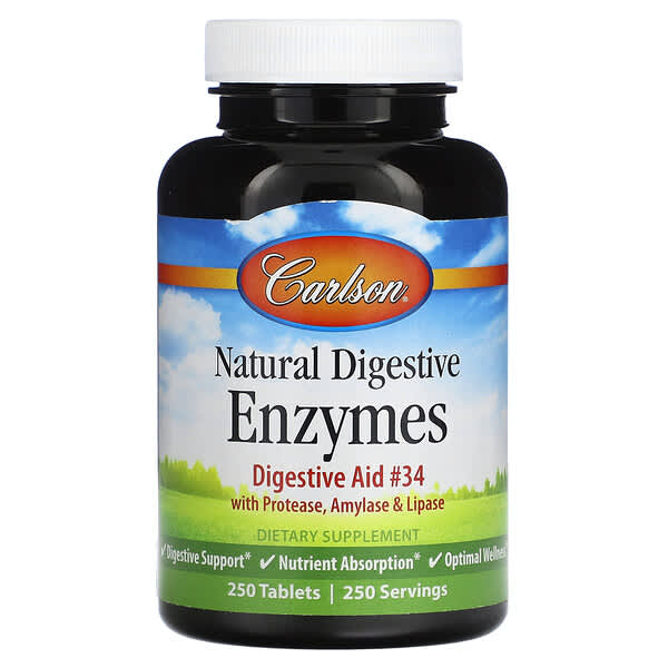 Carlson‏, Natural Digestive Enzymes, 250 Tablets
