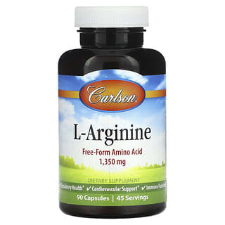 Carlson, L-аргинин, 1350 мг, 90 капсул (675 мг в 1 капсуле)