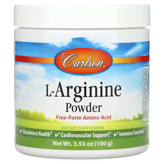Carlson, L-arginina en polvo, 100 g (3,53 oz)