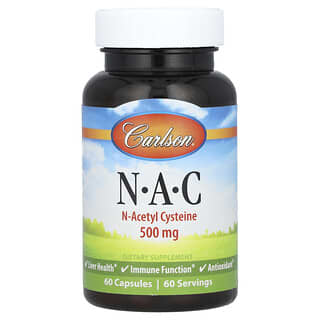 Carlson, N·A·C, 500 mg, 60 cápsulas