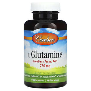 Carlson, L-glutamina, 750 mg, 90 cápsulas