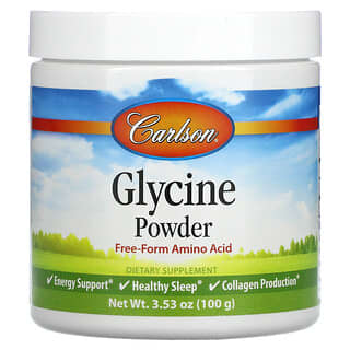 Carlson Labs, Glicina, Aminoácido em Pó, 3,53 oz (100 g)