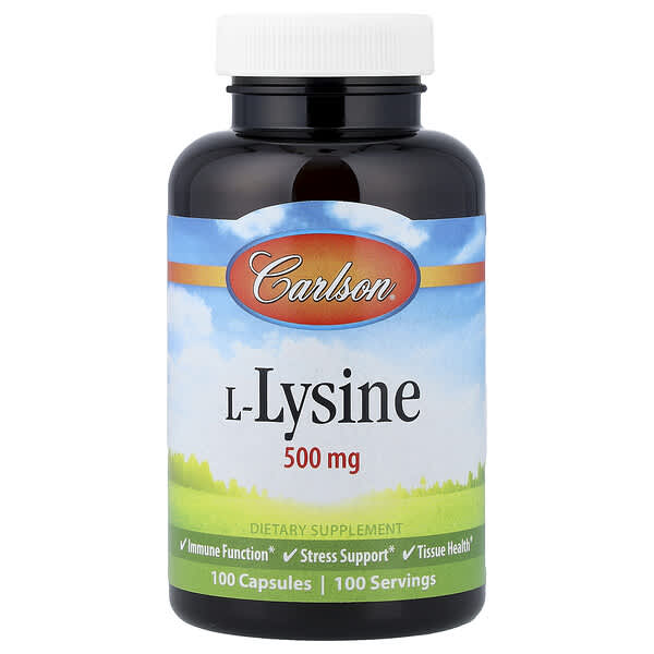 L-Lysine, 500 mg, 100 Capsules