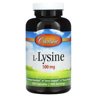 Carlson, L-lisina, 500 mg, 300 cápsulas