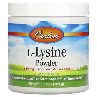 Carlson, L-lysine, poudre d’acides aminés, 3,53 oz (100 g)