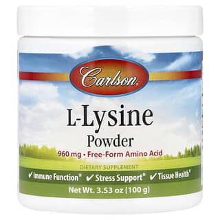 Carlson, L-Lysine Powder, 960 mg, 3.53 oz (100 g)