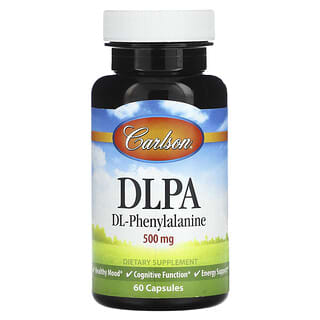 Carlson, DLPA, DL-Fenilalanina, 500 mg, 60 Cápsulas