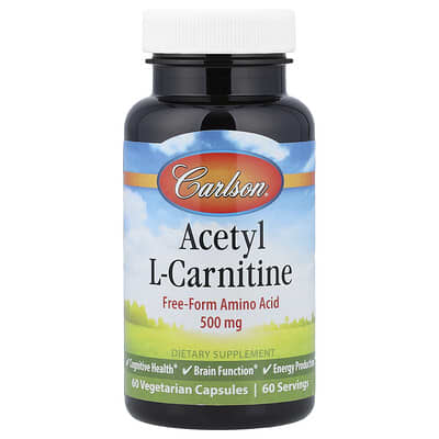 Carlson, Acetyl L-Carnitine, 500 mg, 60 Vegetarian Capsules