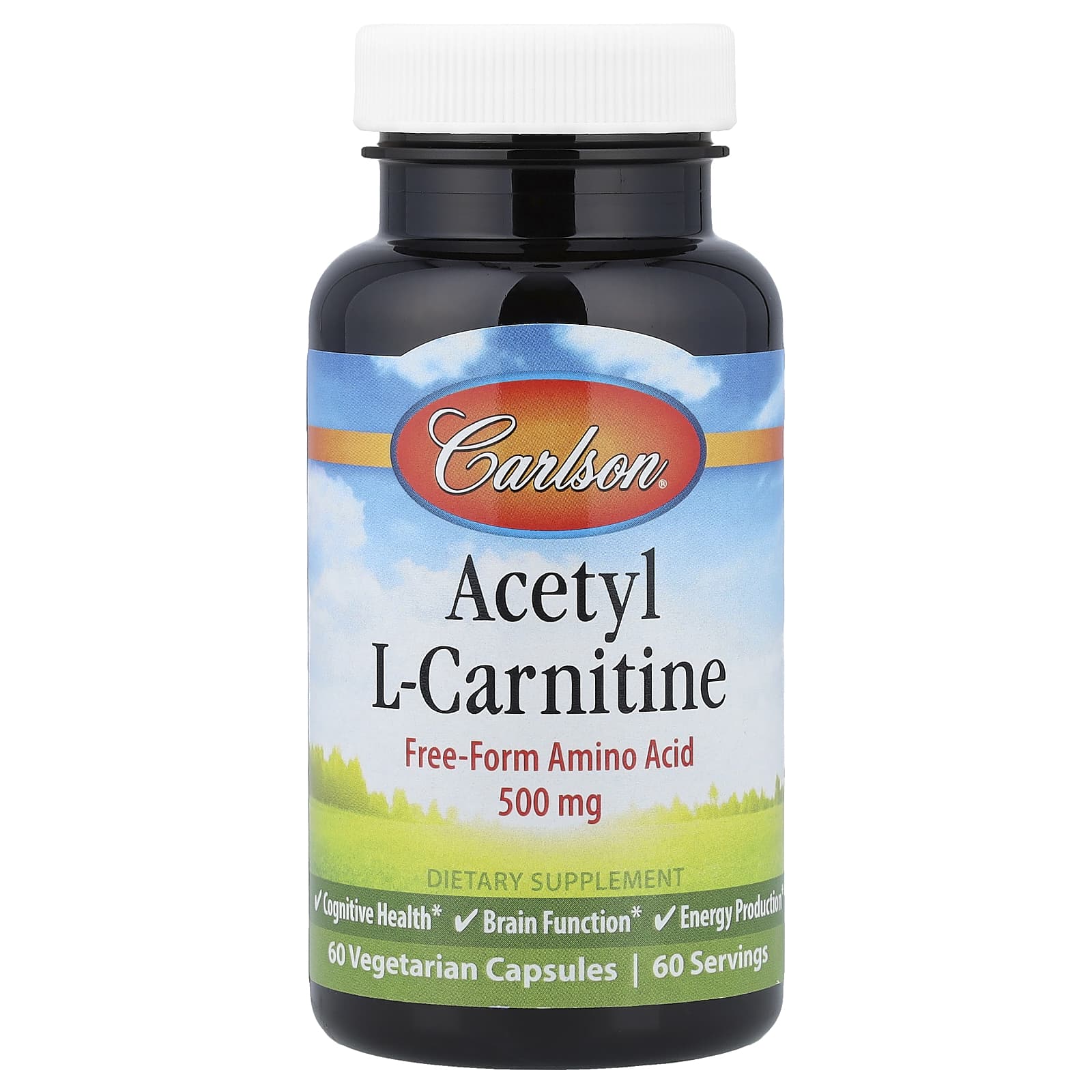 アセチル-L-カルニチン、500mg、ベジカプセル60粒