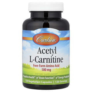 Carlson, Acetil-L-carnitină, 500 mg, 120 capsule vegetariene