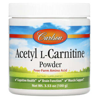 Carlson, Acetil L-carnitina, Aminoácido en polvo, 100 g (3,53 oz)