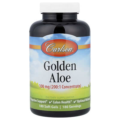 Carlson, Golden Aloe, 100 mg, 180 Softgels