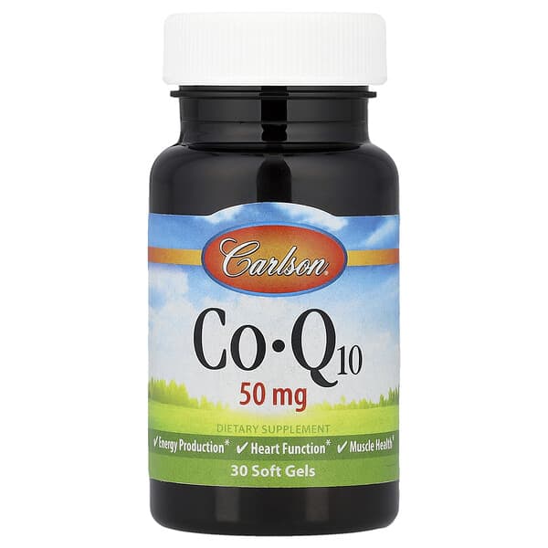 Carlson CoQ10, 50 mg, 30 Soft Gels