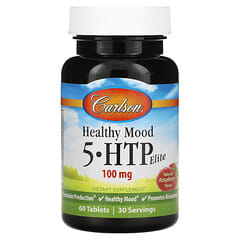 Carlson, Healthy Mood, 5-HTP Elite, Natural Raspberry, 100 mg, 60 Tablets (50 mg per Tablet)