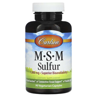 Carlson, Azufre con MSM, 1000 mg, 90 cápsulas vegetales