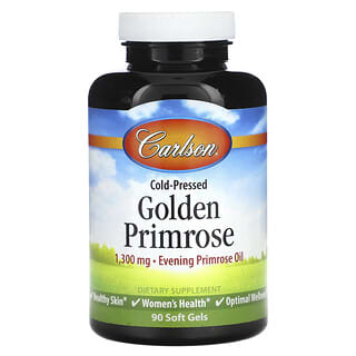 Carlson, Cold-Pressed Golden Primrose, kalt gepresste doldene Primel, 1.300 mg, 90 Weichkapseln