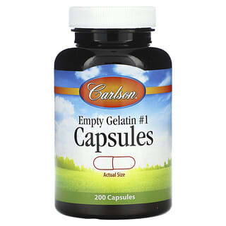 Carlson, Cápsulas de gelatina vacías n. ° 1`` 200 cápsulas