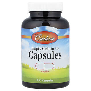 Carlson, Empty Gelatin Capsules #0, 150 Capsules