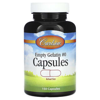 Carlson, Empty Gelatin Capsules #0, 150 Capsules