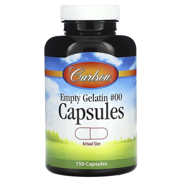 Carlson, Empty Gelatin Capsules #00, 150 Capsules