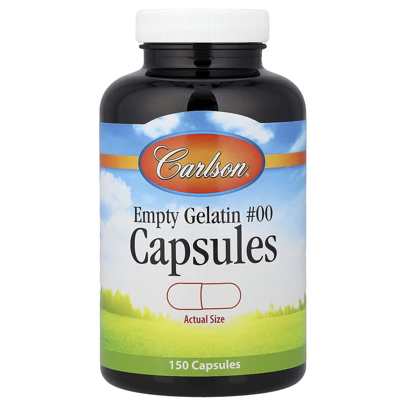 PureCaps USA - Empty Gelatin Pill Capsules Size 0 1,000 Separated Pi