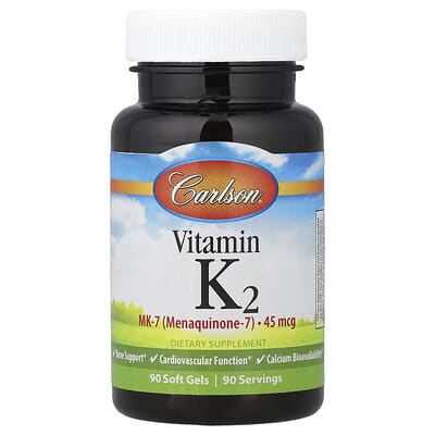 Carlson, Vitamin K2, 45 mcg, 90 Softgels