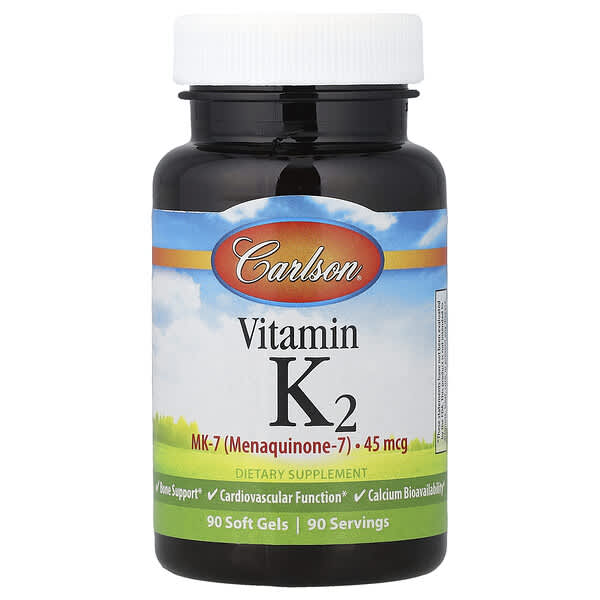 Carlson Vitamin K2, 45 mcg, 90 Soft Gels