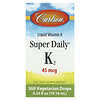 Liquid Vitamin K, Super Daily K2, 45 мкг, 10,16 мл (0,34 жидк. Унции)
