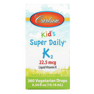 Carlson, 儿童，超级每日维生素 K2，22.5 微克，0.34 盎司（10 毫升）