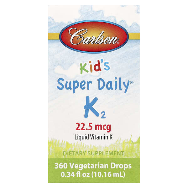 Carlson Kid's Super Daily® K2, 22.5 mcg, 0.34 fl oz (10.16 ml)