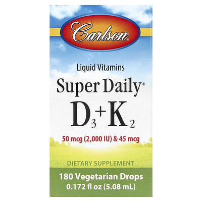 Carlson, Super Daily® D3 + K2, 0.172 fl oz (5.08 ml)
